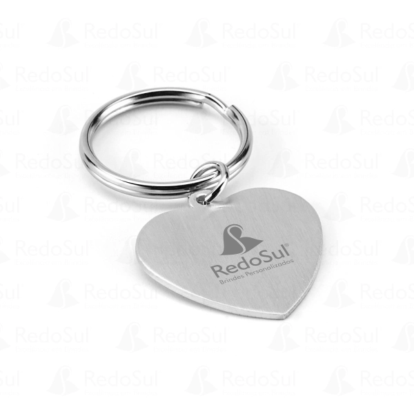 Chaveiro Metálico Personalizado formato de coração Chaveiro Metálico Personalizado formato de coração